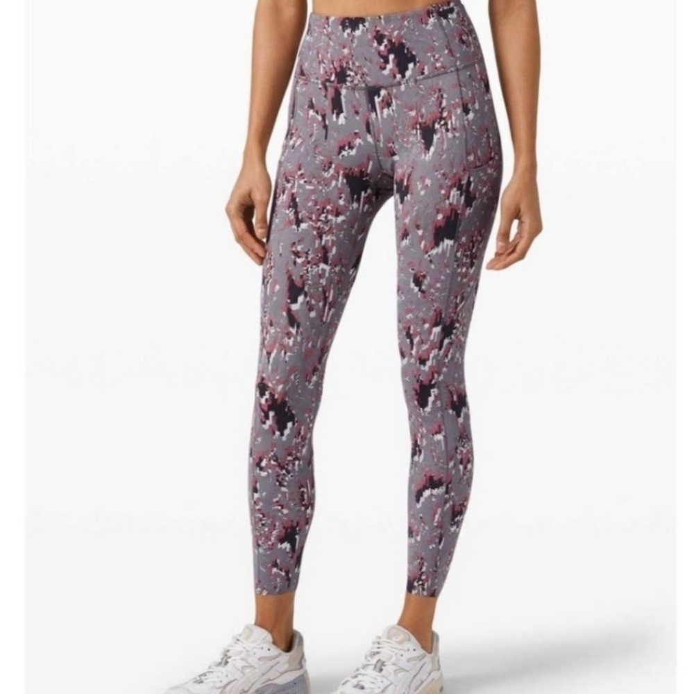 Lululemon Fast and Free high rise floral Flux tight